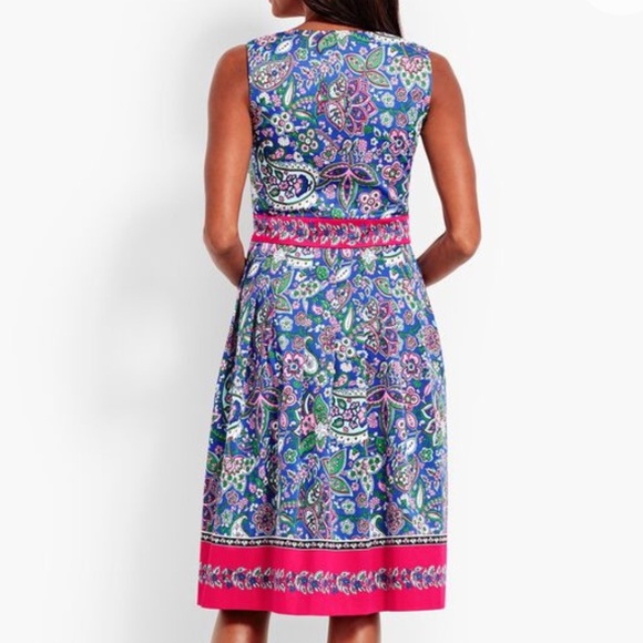 Talbots Paisley Fit & Flare Dress - Picture 2 of 12